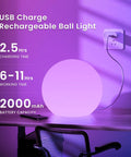 Huge 16 Inch RGB Night Light Ball With Remote Control Color Changing Waterproof Glow charging on desk