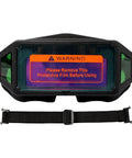 Front view of Solar Powered Auto Darkening Welding Glasses With Wide Shade For Tight Spaces Lightweight Safety Goggles.