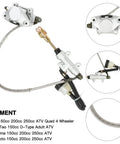 Rear Foot Disc Hydraulic Brake Master Cylinder Caliper Assembly Fits 150cc 200cc 250cc Go Karts ATVs Quad Bikes Dune Buggy