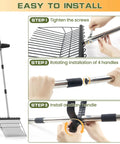 Assembly steps for heavy duty metal manure fork with two replaceable Durafork heads and steel handle rustproof hay pitch fork.