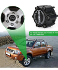 Automatic Mechanical Wheel Locking Hub With 28 Splines keeps your rig locked up tight, shown beside Nissan D22 truck.