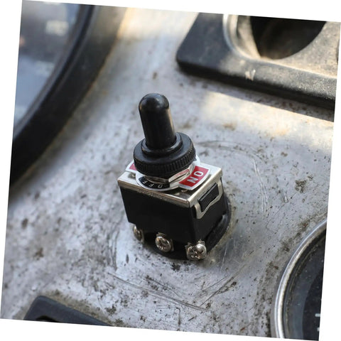 Four Pack Toggle Rocker Switches With Pin Position For Electrical Control Buttons, Heavy Duty Switches For Industrial Equipment, Circuit Assembly And Home Power Switching, Easy Wiring, Durable And Reliable Performance, black toggle switch on metal panel