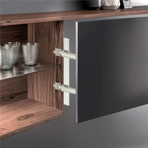 Rock Solid Heavy Duty Cabinet Door Mount Lateral Opening Hinge Set Built Tough For smooth swinging gates attached to cabinet.