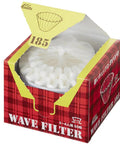 Wave Series KWF-185 Coffee Filters For 2 To 4 Cup Brews White 50 Sheets Coniferous Pulp Japanese Made Zip Storage Convenience Ideal For Pour Over Drippers And Home Brewing To Deliver Clean Flavor And Rich Consistent Taste in red packaging