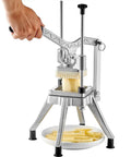 Commercial Vegetable Chopper With Four Replacement Blades, Heavy Duty Stainless Steel Cutter For French Fries in use