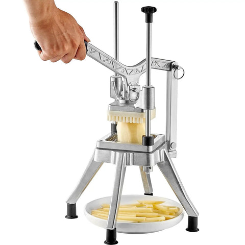 Commercial Vegetable Chopper With Four Replacement Blades, Heavy Duty Stainless Steel Cutter For French Fries in use
