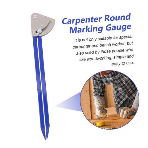 Heavy Duty Alloy Circular Scriber For Woodworking Marking Tool With Precision Round Layout Gauge Adjustable Carpenter Bench Marker displayed with adjustable radius arm.