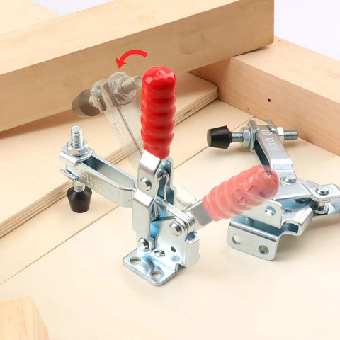 10 Pack Quick Release Horizontal Toggle Clamps Gh 12130 Heavy Duty Five Hundred Lbs Grip showcasing adjustable galvanized steel clamps.