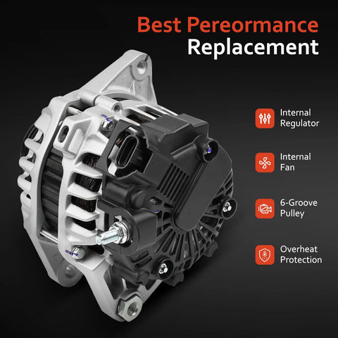 Direct Fit 1.6L Hyundai Accent Veloster And Kia Rio Alternator Replacement OE Spec Easy Install Plug And Play visible features