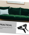 spring-loaded folding sofa hinges on green velvet couch