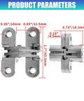 3 Pack Concealed Barrel Door Hinges With 180 Degree Swing Zinc Alloy Auto Close For Cabinets measurement diagram