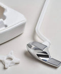Chrome Polished Toilet Flush Handle Replacement For Side Mount Toilet Tank Lever next to tank and installation part