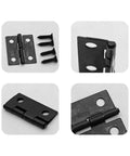 Close-up of 18mm mini hinges and screws for wooden projects from Kick Back And Craft With 80 Pieces Of 18 By 15 Millimeter Mini Hinges Plus 320 Mounting Screws For Wooden Jewelry Box Hardware And 180 Degree Folding Butt Hardware Totally Essential For Any Weekend Warrior Project.