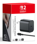 65W GaN3 AC Power Adapter Charger With 6.6 Ft Cable For Nintendo Switch Series OLED Lite Steam Deck OLED ROG Ally 4K TV Mode PD3.0 Game-Ready No-Fuss Fast Charge For PS4 Controller And Galaxy, boxed USB-C charger
