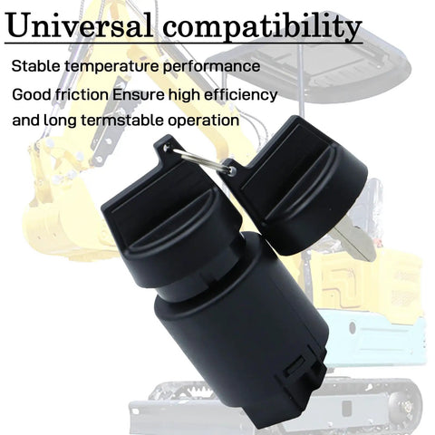 Heavy Duty Ignition Starter Switch For Cape Generator 6500 6700 427 186F And AGT 5K 7X Mini Excavators with black housing and keys
