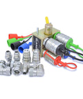 Manual Hydraulic Multiplier With SCV Splitter Diverter Valve, Couplers And AG Fittings For Farm Hydraulics, colorful plugs
