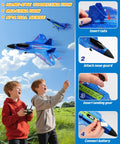 Kids flying a F22 RC Airplane Beginner Friendly Easy To Fly 2.4GHz Remote Control Fighter Jet With Gyro Stabilizer And LED Lights