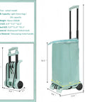 100 Lbs Capacity Foldable Cart With Wheels Lightweight Folding Utility Cart showing dimensions and closed position