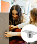 4 Pack Heavy Duty Stainless Steel Door Ball Catch Strikes With Secure Closure Silver Finish For Cabinet Closet And Van Camper Doors Rust Proof And Durable Latch Hardware For Home Improvement Projects with a woman and child.
