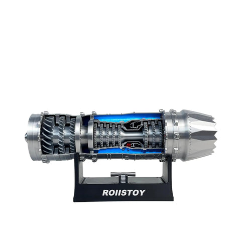 1:18 Scale Jet Engine Model Turbofan Engine Desktop Decor And DIY Kit For Aviation Nerds on display stand