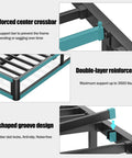 Bulletproof King Bed Frame With 10 Inch Height showing reinforced center crossbar for extra support and stability.