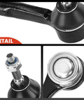 Front Outer Tie Rod End for Jeep Compass and Renegade, Fiat 500X, Replacement Steering Rod for Driver and Passenger Side, Front Left and Right, High Quality Suspension Linkage, Easy Install, Durable Fit close-up of black metal joint and threaded stud