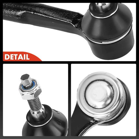 Front Outer Tie Rod End for Jeep Compass and Renegade, Fiat 500X, Replacement Steering Rod for Driver and Passenger Side, Front Left and Right, High Quality Suspension Linkage, Easy Install, Durable Fit close-up of black metal joint and threaded stud
