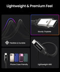 Ultra Fast USB4 Thunderbolt 4 Cable 1ft 40Gbps Data Transfer 240W PD Charging 8K60Hz Ready Perfect For Docks External GPUs Laptops Monitors And High Power Gear, braided black USB-C cable