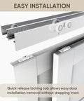 Heavy Duty Aluminum Bypass Sliding Door Hardware Kit For Two Doors With Finger Pulls, Five Foot Track System