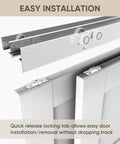 Two Door Heavy Duty Aluminum Sliding Closet Door Hardware Kit with Finger Pulls installation view