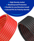 Black And Red 2 Gauge Battery Cable Kit 13 Feet Each With Built Tough Heavy Duty Copper Clad Aluminum Welding Cables