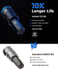 Comparison of toolant S2 bit to standard CS/CRV bit, highlighting advantages for 98 Piece Master Allen And Torx Bit Socket Set.