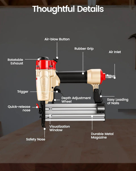 No Sweat 18 Gauge Two In One Pneumatic Nail Gun And Staple Gun Combo Delivering Knockout Drive For Stress Free Diy Builds And Trim Work With All The Fasteners You Actually Need