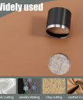 Leather Circle Cutter Tool Set With 25 Pcs Hole Punch Die Carbon Steel Punching Kit on leather showing cut hole and cutter.