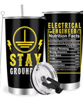 Electrical Engineer Gift Tumbler 20oz Stainless Steel With Lid And Straw Lit Engineer Coffee Cup For Birthdays Graduation And Retirement Great Desk Or Office Gift