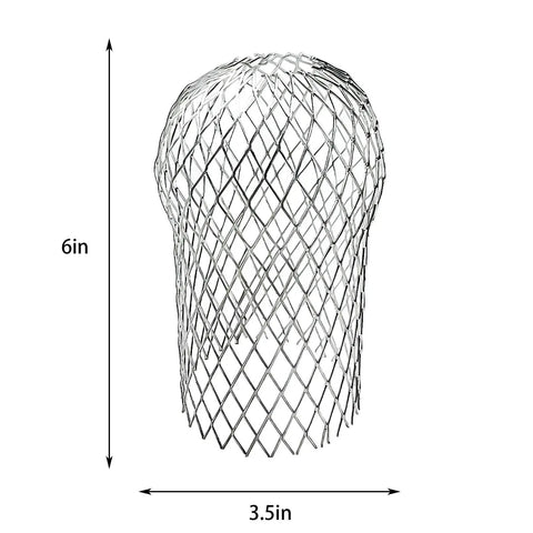 8 Pack 3.5 Inch Expandable Aluminum Downspout Gutter Guard Filter Strainer For Leaves Debris Blockage Prevention Downspout Protectors Keep Gutters Flowing And Critter Free, showing expandable mesh design, 6 inches tall.