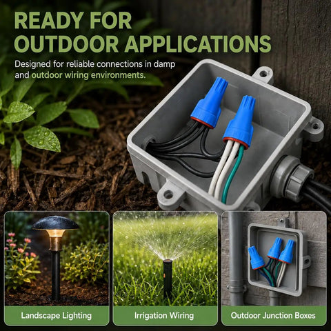 Built Damn Tough Waterproof Wire Connectors With Thick Silicone Sealant For Landscape Lighting And Irrigation Sprinkler Wiring Low Voltage Nut Caps 22 To 8 AWG 10 Pack inside outdoor junction box with wires