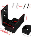 2 Pack Solid U Shaped Guide Wheel Set With Flush Flat Bottom For Sliding Doors And Cupboards, Matte Black Finish