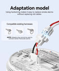No Fuss Quick Connect Smoke Detector Adapter For Easy Retrofit And Wiring Harness Replacement with harness shown.