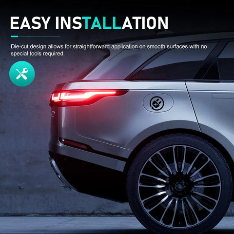 Badass Waterproof Reflective EV Charging Port Sticker Black Electric Plug Vinyl Decal on an electric car for easy installation.