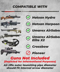 Compatibility list for Carbon Arrow PCP 376gr Six Pack Bolts with various air guns and crossbows. Pioneer not compatible.