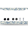 Cool Floral Vintage License Plate Frame Stainless Steel With Holes And Screws Fits Standard US Canada Vehicles 12.3 By 6.3 Inch Colorful Car Decor Durable And Weatherproof, showing floral design and installation hardware.