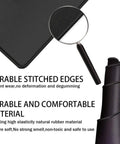 Close-up of Giant XXL Waterproof Gaming Mouse Pad with Stitched Edge Non Slip Desk Mat, showing material and stitching detail.