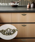 2-Pack 6 Inch Antique Drawer Pulls With 3.43 Inch Hole Spacing Hollow Pattern Zinc Alloy Decorative Cabinet Handles on dresser