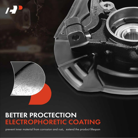 Front Right Steering Knuckle And Wheel Bearing Hub Assembly For Hyundai Sonata 2011 2.0L With Sport Suspension Passenger Side Replacement Durable Aftermarket Upgrade Easy Install Premium Quality with electrophoretic coating