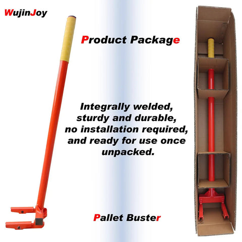 Heavy Duty Pallet Buster Tool With One Piece Handle And Pivoting Head Built Tough For Demolition Deck Board Remover In Package