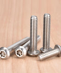 Superior 304 Stainless Steel Torx Security Machine Screws In 10-32 By One Inch Size with tamper resistant button heads.