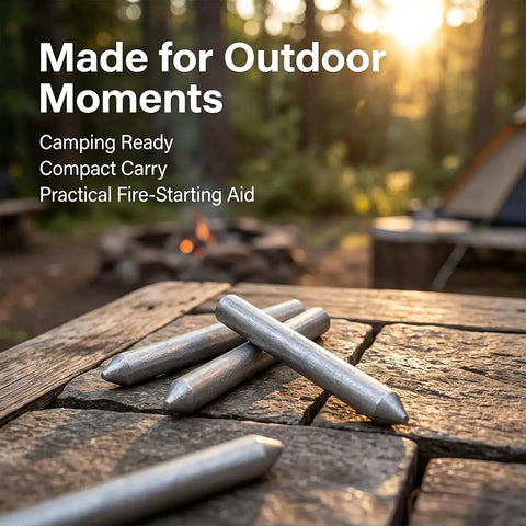 Low Temperature Welding Rod Set For Aluminum And Stainless Steel on a wooden table in a forest with sunlight.