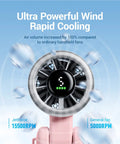 Close-up of Portable Handheld Turbo Fan With 5 Gear Wind displaying high RPM compared to a general fan.