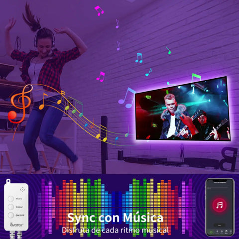 9.8Ft RGB WiFi TV Backlight Strip With Alexa Google Assistant Control Music Sync illuminating home theater TV setup